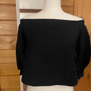 TIBI Off-Shoulder Black Women's Top